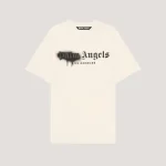 Palm Angels Black Spray City Los Angeles T-Shirt Front Side View