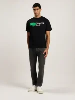 Palm Angels Spray City Los Angeles Black T-Shirt Full Body