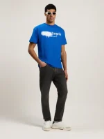 Palm Angels Spray City Los Angeles Blue T-Shirt Front Side View