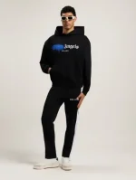 Palm Angels Spray City Milan Hoodie Blue Front Side View
