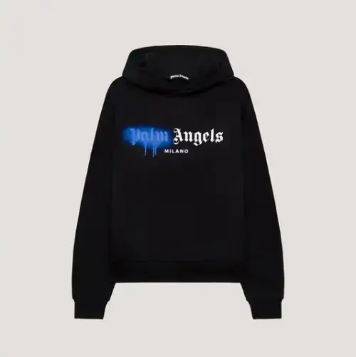 Palm Angels Spray City Milan Hoodie Blue Front Side