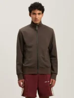 Palm Angels Back Curved Logo Brown Track Jacket Wear