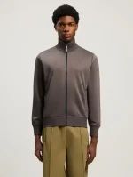 Palm Angels Back Curved Logo Grey Track Jacket Wear
