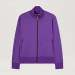 Palm Angels Back Curved Logo Purple Track Jacket Front Side