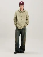 Palm Angels Camel Flame Logo Overshirt Wear