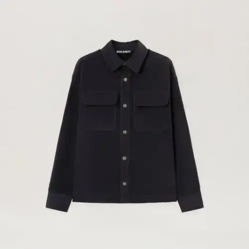 Palm Angels Classic Logo Corduroy Overshirt Front Side View