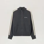 Palm Angels Classic Logo Knit Track Jacket Front Side