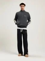 Palm Angels Classic Logo Knit Track Jacket Full Body View