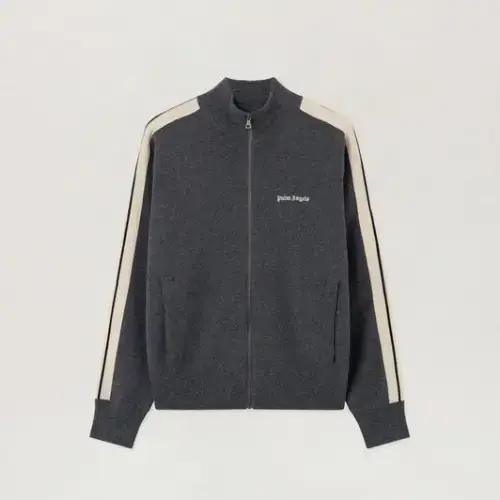 Palm Angels Classic Logo Knit Track Jacket Front Side