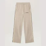 Palm Angels Classic Logo Knit Track Pants Beige Front Side