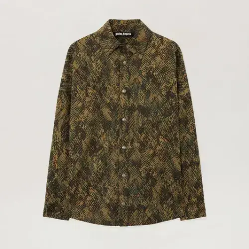 Palm Angels Classic Logo Snake Overshirt Front Side View