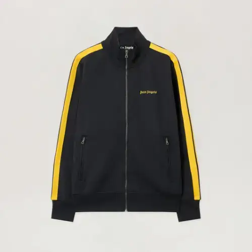 Palm Angels Classic Logo Track Jacket Black/Yellow Front Side