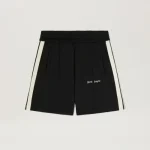 Palm Angels Classic Logo Track Shorts Black Front Side