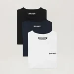 Palm Angels Classic Logo Tripack T-Shirt Front View of 3