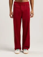 Palm Angels Classic Logo Zip-Up Track Pants Red Wearing