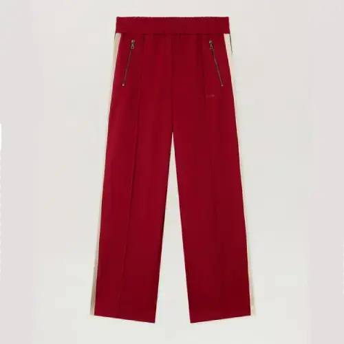 Palm Angels Classic Logo Zip-Up Track Pants Red Front Side