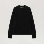 Palm Angels Curved Logo Cardigan Front Side