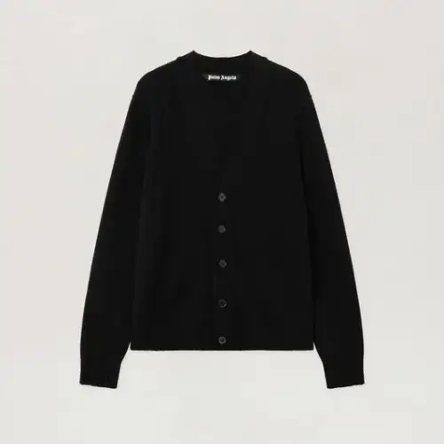 Palm Angels Curved Logo Cardigan Front Side