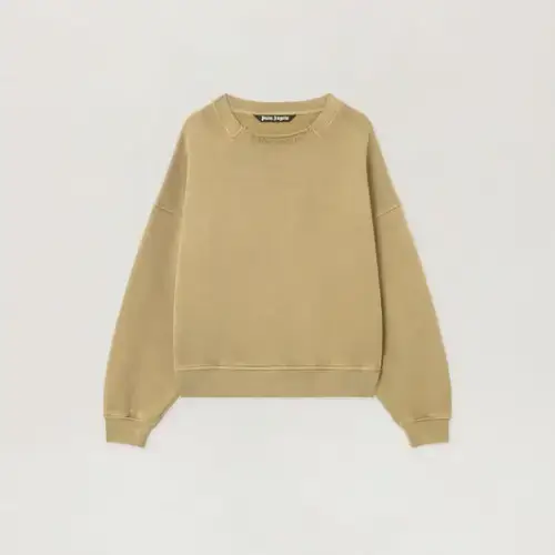 Palm Angels Curved Logo Loose Collar Crew Front Side