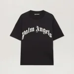 Palm Angels Curved Logo Reg T-Shirt Front Side