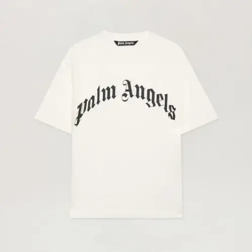 Palm Angels Curved Logo Reg T-Shirt Front