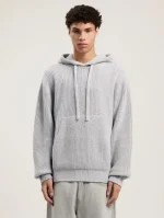 Palm Angels Curved Logo Rib Knit Hoodie Wear