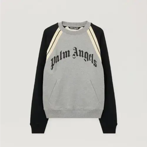 Palm Angels Curved Logo Track Crew Front Side