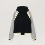 Palm Angels Curved Logo Varsity Jacket Front Side View