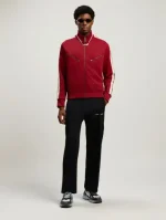 Palm Angels Curved Logo Zip-Up Track Jacket Red Wear