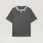 Palm Angels Neck Logo Regular T-Shirt Front Side View