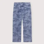 Palm Angels Palms Jacquard Straight 5 Pocket Light Blue Front Side