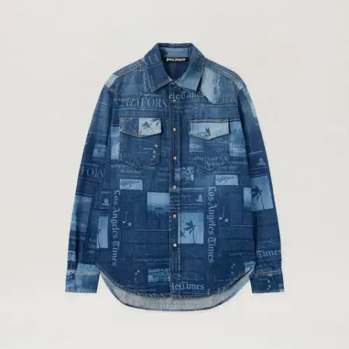Palm Angels PaxLaTimes Denim Shirt Front side View