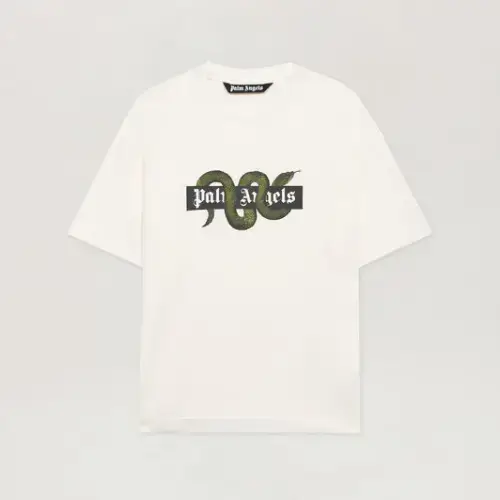 Palm Angels Snake Box Logo Regular T-Shirt Front