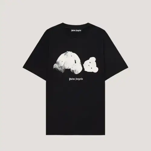 Palm Angels Spray Broken Bear T-Shirt Front Side View
