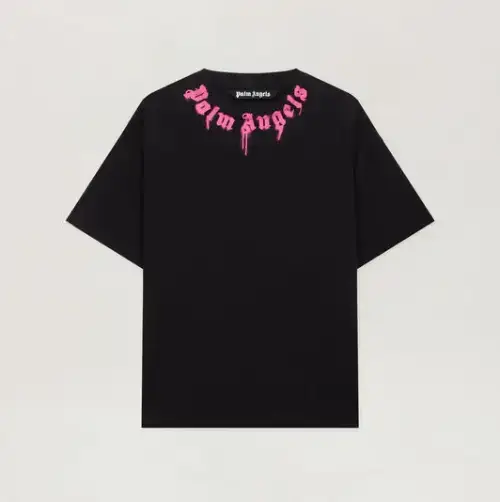 Palm Angels Spray Neck Logo T-Shirt Front Side