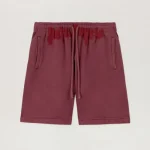 Palm Angels Sprayed Logo Sweatshorts Front In BURGUNDY