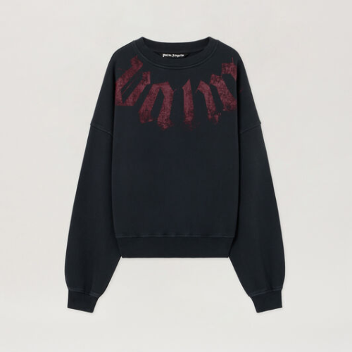 Palm Angels Big Neck Logo Loose Sweatshirt Front