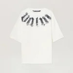 Palm Angels Big Neck Logo Loose T-Shirt Front View in White