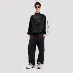 Palm Angels Big Waist Logo Sweatpants worn front view