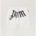 Palm Angels Big Waist Logo Sweatshorts Front In White