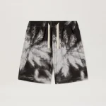 Palm Angels Black Blueprint Palms Shorts Front