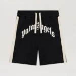 Palm Angels Curved Logo Track Sweatshorts Front