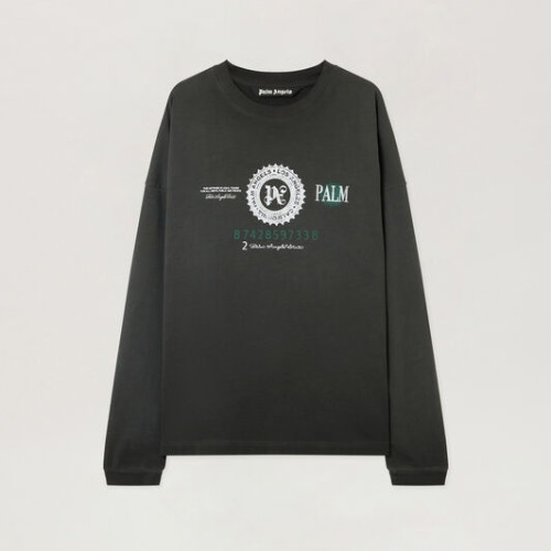 Palm Angels Dollar Graphic Long Sleeve T-Shirt Front