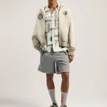 Model wearing Palm Angels Dollar Zipped Loose Hoodie
