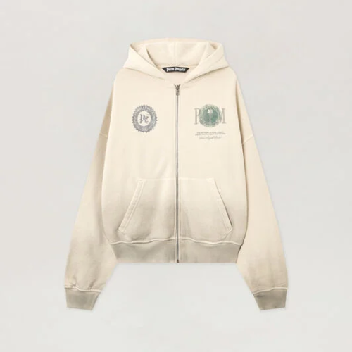 Palm Angels Dollar Zipped Loose Hoodie Front