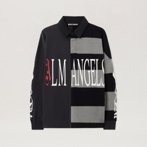 Palm Angels Flames Flag Polo Shirt Front View