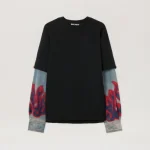 Palm Angels Flames Hybrid Long-Sleeve Shirt Front View