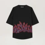 Palm Angels Flames Over T-Shirt Front