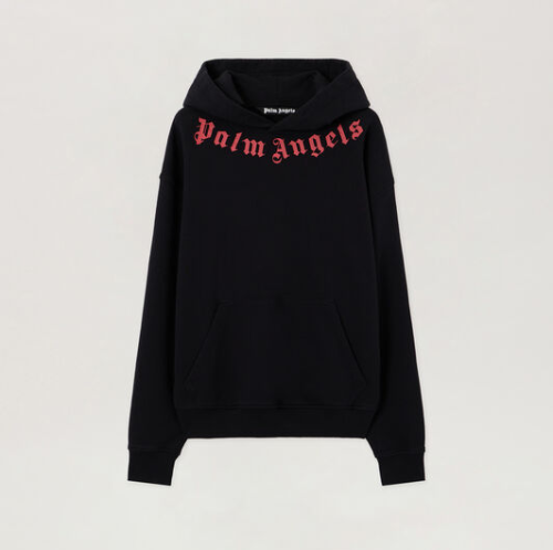 Palm Angels Neck Logo Hoodie Front