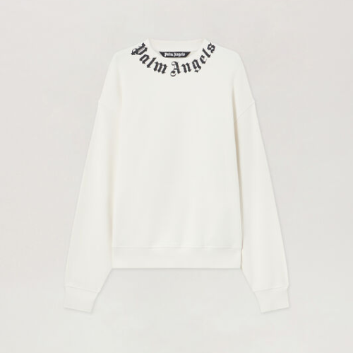 Palm Angels Neck Logo Sweatshirt Front